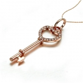 红G18K金钻石吊坠-魔法钥匙