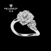 G18K金钻石戒指-双花戒