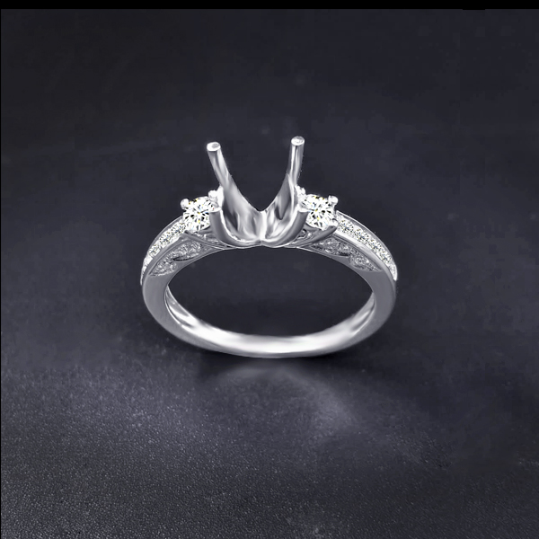 pt900铂金豪华戒托-ht456