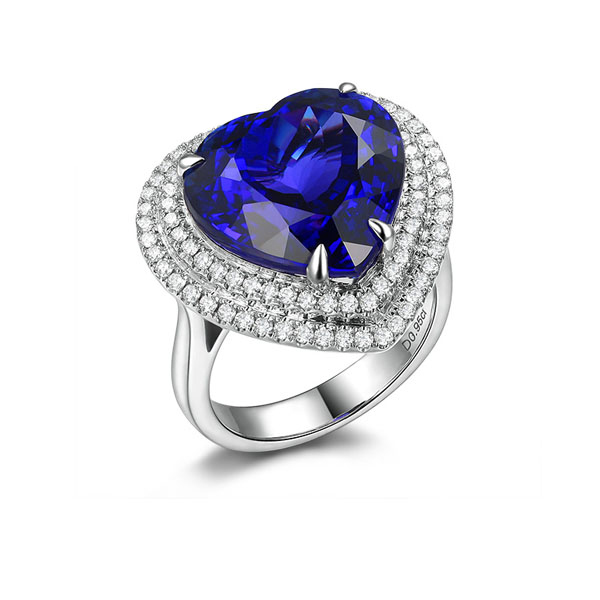 64克拉蓝宝石 47分钻石戒指 海洋之心