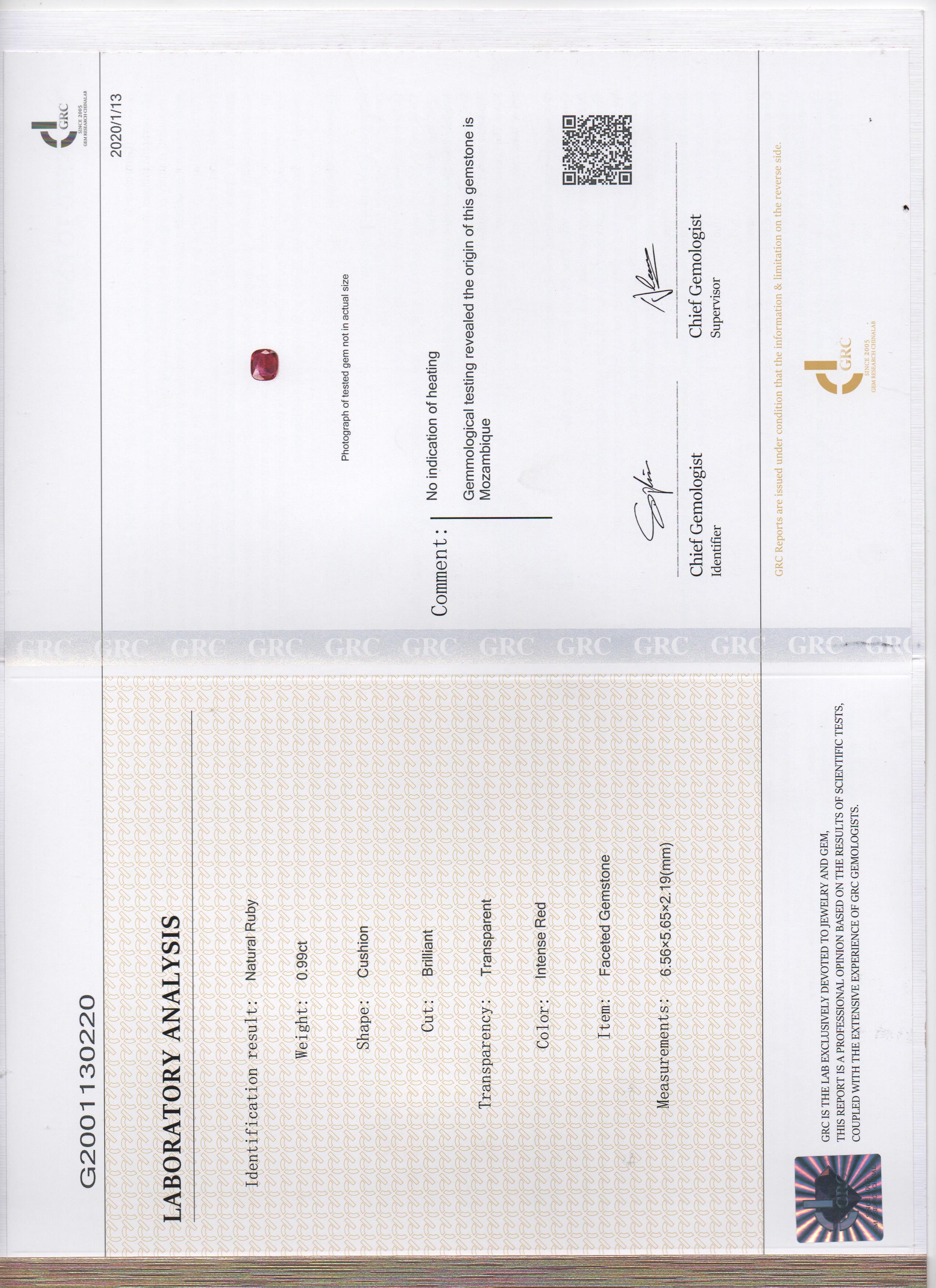 99克拉grc无烧红宝石_红宝石_彩色宝石_协隆珠宝官网