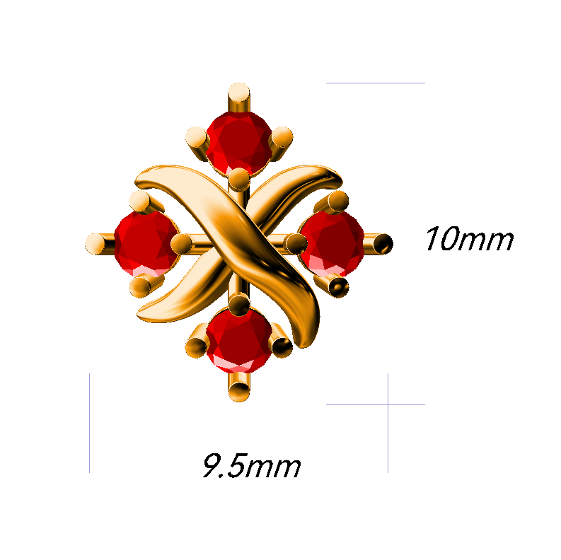 18K金红宝石吊坠
