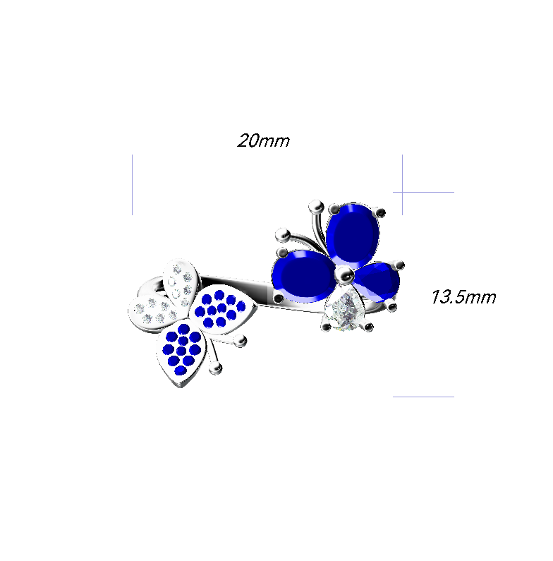 铂金1.16克拉蓝宝石戒指