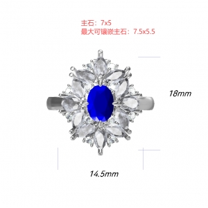 铂金蓝宝石钻石戒托 吊坠两用款