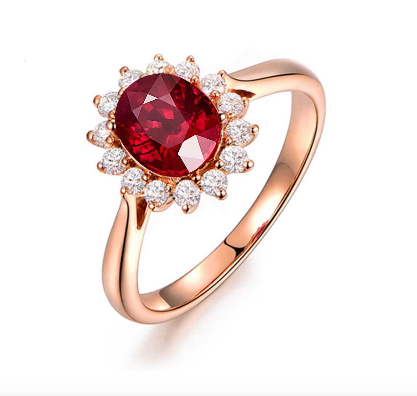 天然红宝石钻戒