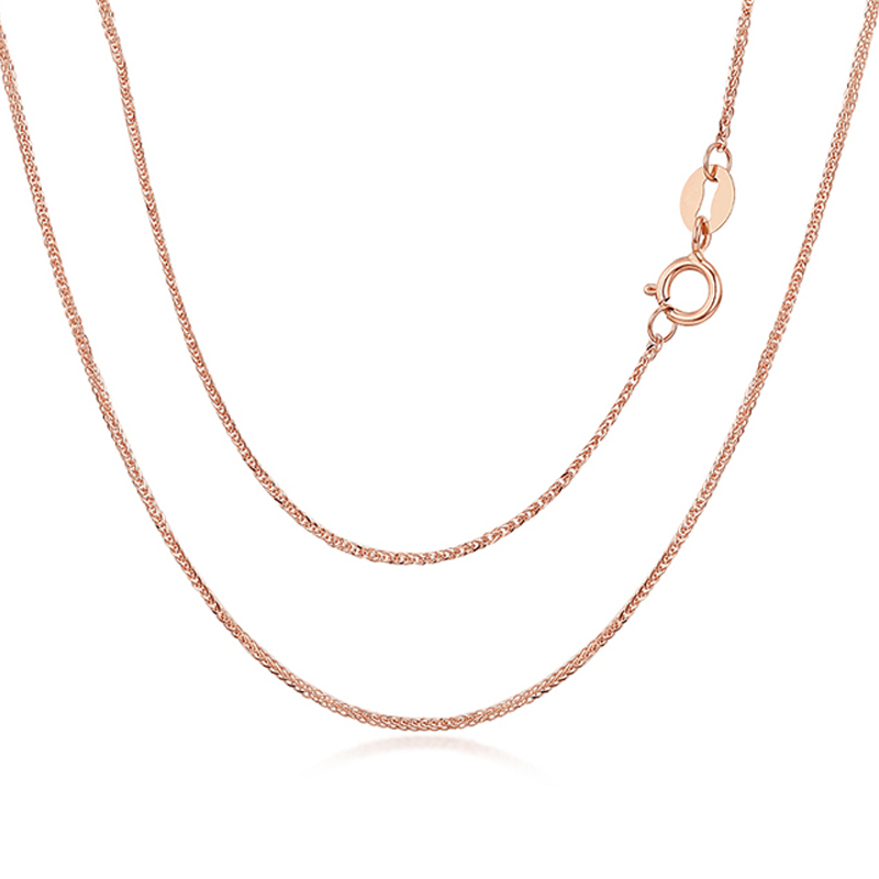 红G18K金素金项链