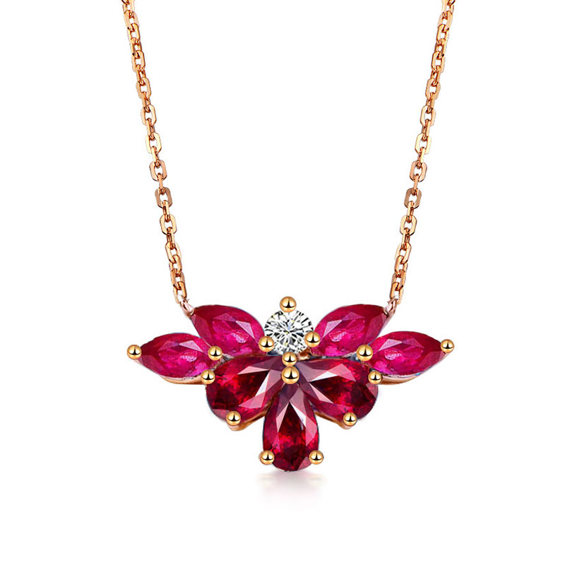 1.71克拉天然红宝钻石项坠