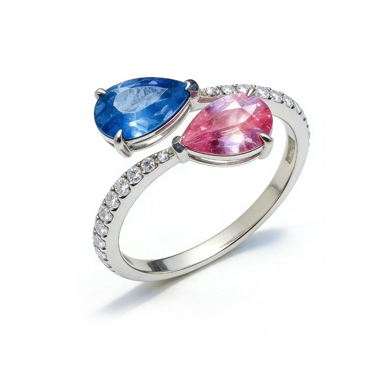 1.35克拉天然蓝宝石钻戒