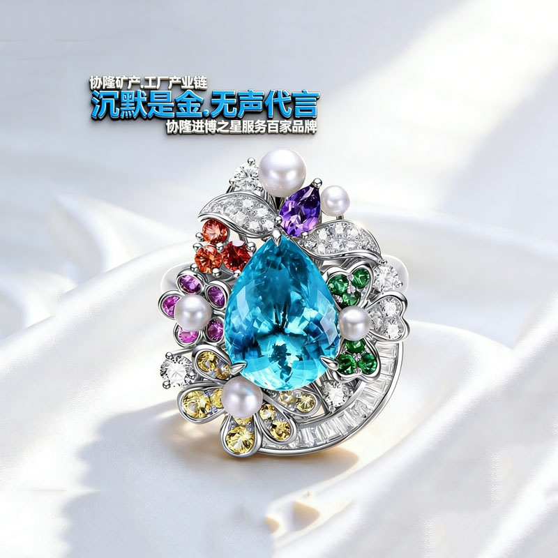 10.67克拉圣玛利亚海蓝宝钻戒