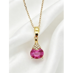 天然碧玺钻石吊坠