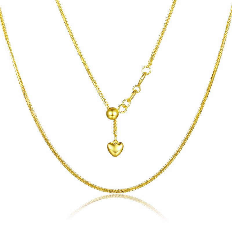 黄G18K金素金项链